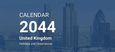 2044|Calendar for Year 2044 (United Kingdom)